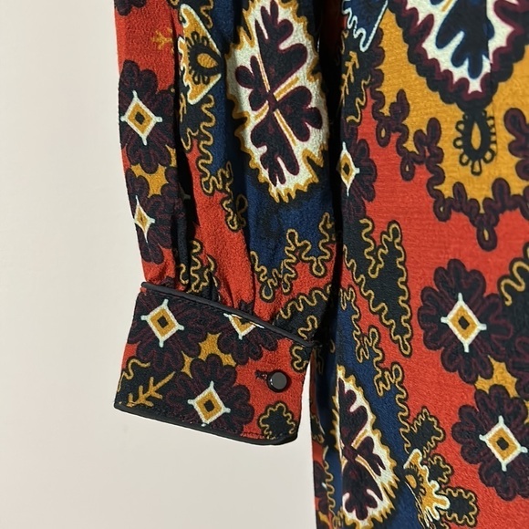 ANTHROPOLOGIE ILLYRIAN TUNIC DRESS BY OTTOD'AME Multi Geo Print Sz 8 Petite - Picture 9 of 16